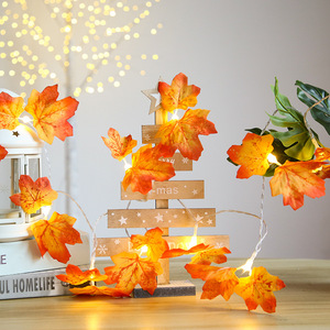 Halloween LED chuỗi Maple lá cổ tích đèn đỏ Màu Xanh Lá Cây Lá Nho 4.5V USB/pin Powered Vòng hoa hàng rào lan can - Product Image 5