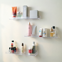 Lot de 4 présentoirs transparents en acrylique pour rangement mural et organisation de produits de soin, parfums, vernis à ongles, confitures, et boîtes mystères