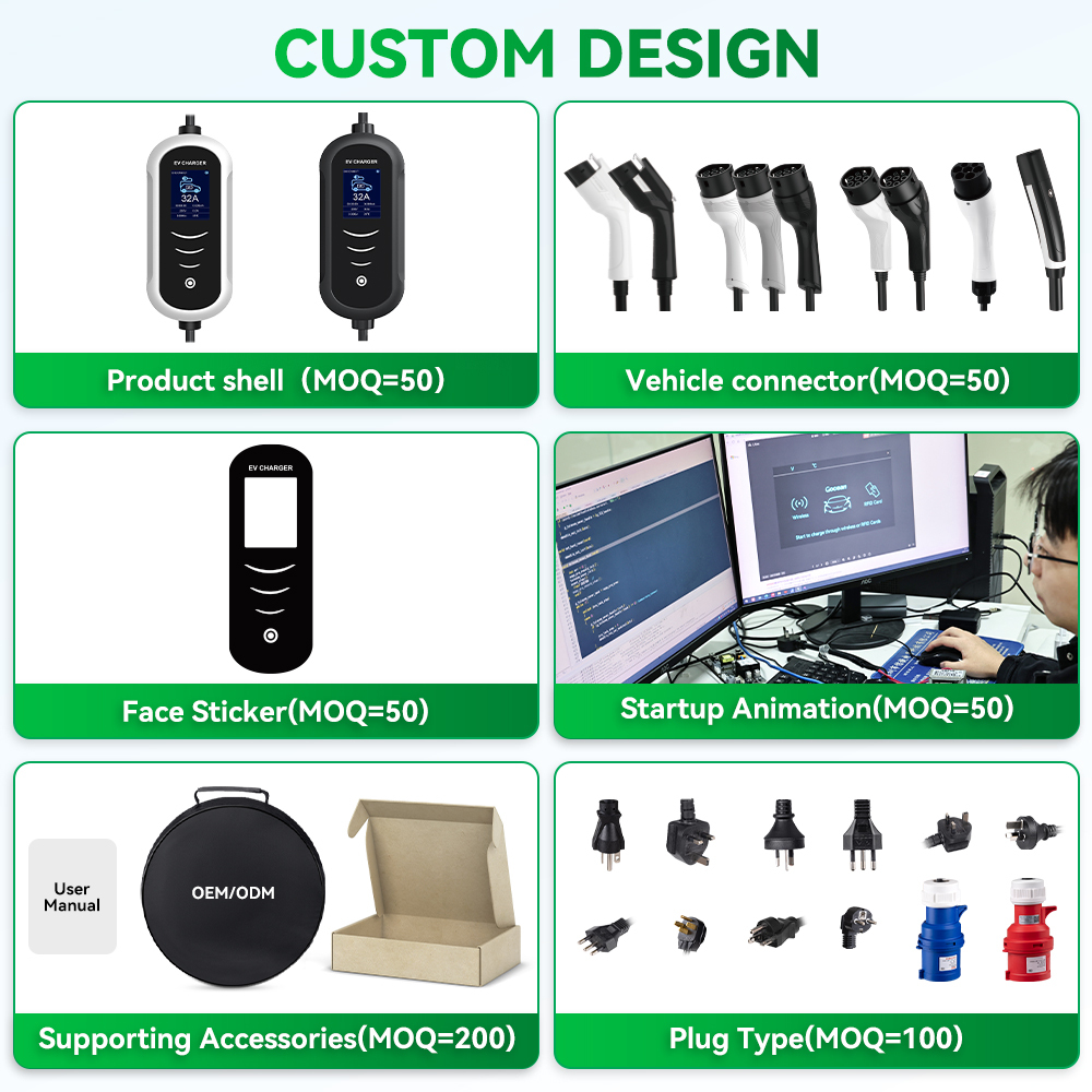 Portable EV Charger 16A 3.5KW 7KW 11KW 22KW 32A Fast EV ChargerType 2 /GBT Electric Car Charger EVSE Auto Electric Car Station · image 5