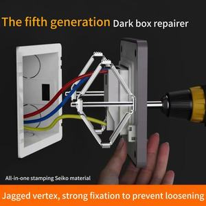 Saklar dinding logam 86mm kotak gelap, saklar steker sekrup Repairer kaset dengan pengganti batang dukungan untuk kotak soket lama diekspor - Product Image 6