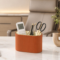 Boîte de rangement en cuir rayé de style italien, style luxe léger, porte-stylo Instagram, porte-télécommande pour le bureau
