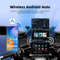 GPS sans fil 7 pouces pour moto avec CarPlay et Android Auto, navigation, double caméra embarquée 1080P, TPMS, télécommande, support magnétique BT