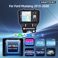 Autoradio Android 8 cœurs avec écran central 2K de 11,5 pouces, caméra 360°, Carplay, GPS, lecteur DVD audio pour Ford Mustang 2015-2020