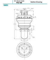 Tube oscillateur FU-5S, tube d'amplificateur de puissance à vide HF FU-5S, lampe à électrons FU-5S