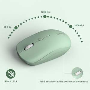 Combo clavier et souris sans fil Reccazr, clavier silencieux pleine taille, souris réglable DPI, récepteur USB 2,4 GHz, léger, résistant aux déversements - Product Image 6