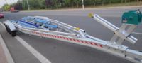 Remorque bateau en aluminium 10,6 m à trois essieux, avec couchettes polyvalentes, capacité de charge de 5000 kg, frein hydraulique, prix usine, certifiée CE DOT