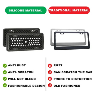 Black Fashion Factory Wholesale Silicone Car <b>License</b> Plate <b>Frame</b> Holder Cover Exterior Accessories - Product Image 3