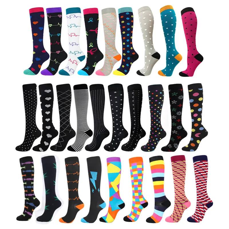 Outdoor Sports medical fancy lady colorful cute athlete custom logo compression socks for women
