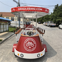 Autobús Eléctrico de Lujo con Doble Pedal y Doble Tracción para Turismo, con Barra de Cerveza y Funciones para Bodas, Estructura de Acero, Velocidad de 6 km/h