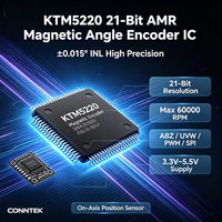 Encodeur d'angle magnétique AMR 21 bits CONNTEK KTM5220 QFN3x3 IC 0.015 INL 60000RPM Sortie ABZ UVW PWM/SPI pour mini-moteur BLDC 3.3-5.5V