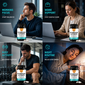 Fabricant de suppléments nutraceutiques de glycinate de magnésium, soutien vitaminique pour la qualité du sommeil des adultes, capsules de glycinate de magnésium - Product Image 3