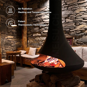 MEISU.CH Poêle à <span class=keywords><strong>bois</strong></span> suspendu <span class=keywords><strong>de</strong></span> luxe pour divertissement, à bioéthanol, monté sur <span class=keywords><strong>toit</strong></span>, avec cheminée suspendue - Product Image 3