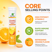 Comprimés effervescents à l'orange douce, vitamine C et 5-HTP, 4g*20, soutien immunitaire pour adultes, OEM ODM