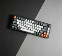 Clavier de jeu ultra-compact à 61 touches rétroéclairé par LED, clavier mécanique sans fil noir pour ordinateur PC