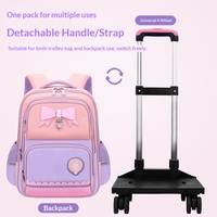 Mochila Escolar con Ruedas Multidireccionales, Tela Oxford, Poliéster, Extraíble, Gran Capacidad, Unisex, para Niños de 2.º a 6.º Grado
