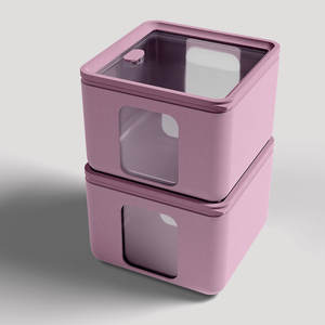 Conteneurs de rangement alimentaire carrés en polypropylène mauve, fabrication italienne, vente chaude, organisation optimale - Product Image 2