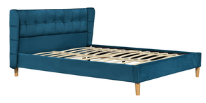 <span class=keywords><strong>Cama</strong></span> <span class=keywords><strong>continental</strong></span> de color azul Tamaño doble con armazón de <span class=keywords><strong>cama</strong></span> de madera contrachapada - Product Image 2