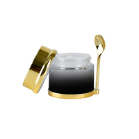 Pots en verre pour crème 30g 50g 80g 100g avec cuillère, contenants cosmétiques transparents de luxe avec couvercles dorés pour beurre corporel et soins de la peau