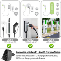 CCS1 et J1772 Combo Chargeur Rapide Connecteur Tesla 80A AC 300A 250KW DC Chargeur Rapide 2in1 CCS1 & J1772 vers TPC Tesla EV Adaptateur
