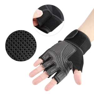 Gant de levage de sport de Bruxelles, gant de cyclisme de sport de levage Gant demi-doigt respirant en fibre Grip supplémentaire (Noir) - Product Image 4