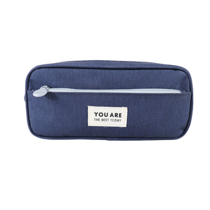 Estuche Escolar Personalizado para Niños, Hecho de Tela de Poliéster Azul Marino, Estuche de Lápices Multifuncional de Gran Capacidad con Doble Cremallera - Product Image 2
