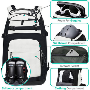 Sac à chaussures de ski imperméable, étui pour casque de ski, sac de ski double usage pour homme, randonnée alpine, snowboard, voyage en plein air - Product Image 3