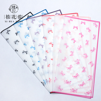 Kertas Pembungkus Bunga Tahan Air Xihuanong Magic Edge Bow OPP, Lembaran Buket Buatan Tangan DIY, Perlengkapan Grosir Florist