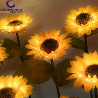 Éclairage solaire pour jardin, lampes en forme de tournesol artificielles, imperméables pour l'extérieur, pour les décorations de jardins et de paysages de stations balnéaires