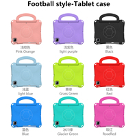Casing Tablet EVA Portabel dengan Pegangan dan Penyangga untuk iPad Generasi ke-11 (A16) 11-inci 2025, Desain Kartun Sepak Bola Lucu untuk Anak, Pelindung AIR 11