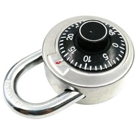 Cadenas rotatif rond Kamal 50 mm en acier inoxydable, structure renforcée, serrure à combinaison antivol pour bagages et tiroirs
