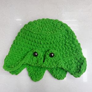 SOLPOP Bonnet de pêcheur fait main pour hommes et femmes, chapeau de pêcheur vert en crochet de fil épais, artisanal - Product Image 6
