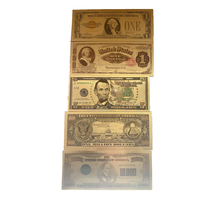 Billetes de un dólar USD1 Billete chapado en oro de 24K Colección de moneda de EE. UU.