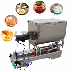 U loại cà chua dán Ớt nước sốt điền trộn Máy thịt bò nước sốt đậu nước sốt bán tự động khí nén điền máy - Product Image 5