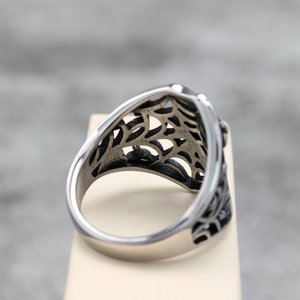 Anillo Unisex de Acero Inoxidable Estilo Vintage yunnique, Diseño de Telaraña, Regalo de Halloween, Joyería Retro con Patrón de Insectos - Product Image 3