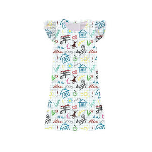 GSD3895 Vestido infantil personalizado de boutique para niña, azul a cuadros con estampado de vaca, venta al por mayor, vestido para niña pequeña con mangas voladas - Product Image 5