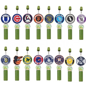Abalorios y dijes de PVC personalizados 2026 para la parte superior de bolígrafos, de silicona, con diseño de los 30 equipos de la Liga Americana de <span class=keywords><strong>B</strong></span>éisbol (MLB) - Product Image 1