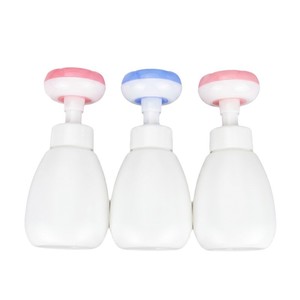 Tête de pompe en forme de fleur, flacon rond à pression pour mousse, shampoing moussant, gel douche, tête de pompe à mousse, emballage pour articles de toilette quotidiens. - Product Image 1