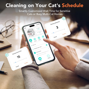 Litière automatique <span class=keywords><strong>pour</strong></span> chat OKKPETS OEM, bac à litière robot autonettoyant <span class=keywords><strong>pour</strong></span> plusieurs chats, ouverture supérieure, contrô<span class=keywords><strong>le</strong></span> automatique par <span class=keywords><strong>application</strong></span>, avec finition imitation bois - Product Image 4