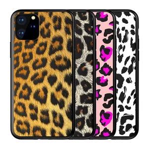 Leopard grão padrão macio TPU Mobile Phone Case capa para iPhone 14