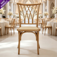 Chaises en plastique empilables pour événements commerciaux, chaises de jardin en résine couleur bois pour hall d'hôtel, cérémonie de mariage, table de banquet