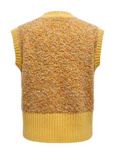 Gilet sans manches à col en V pour femme, pull-over uni, tenue décontractée d'automne, mélange 33% Poly-Rec/Acrylique/Poly/Chenille - Product Image 3