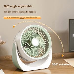Nuevo Ventilador Eléctrico de Escritorio con Rotación de 360 Grados, Ventilador Portátil Eléctrico Silencioso de 4 Velocidades Recargable de 1800 mAh para Montar en la Pared - Product Image 1