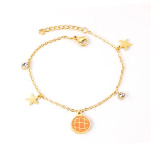 จัดส่งฟรี เครื่องประดับผู้หญิง สร้อยข้อมือสแตนเลสชุบทองคำขาวประดับเพชรคริสตัล - Product Image 1