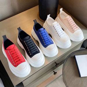 High Quality Women's Denim Lace-up Chunky Designer Canvas Casual Shoes Breathable Plastic Thick Sole Walking Shoes - Product Image 6