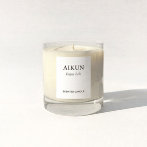Envase de vidrio transparente reutilizable para velas perfumadas de la marca AIKUN, para suministro minorista de fragancias para el hogar. - Product Image 3