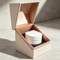 Boîte cadeau rigide magnétique en or sur mesure, boîte à rabat de luxe avec insert en EVA pour bougie parfumée, emballage de parfum
