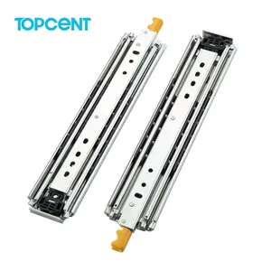 TOPCENT Furniture Hardware 220KG Locking Full Extension Drawer Channel Rail Ball Bearing Slides Heavy Duty Drawer Slide