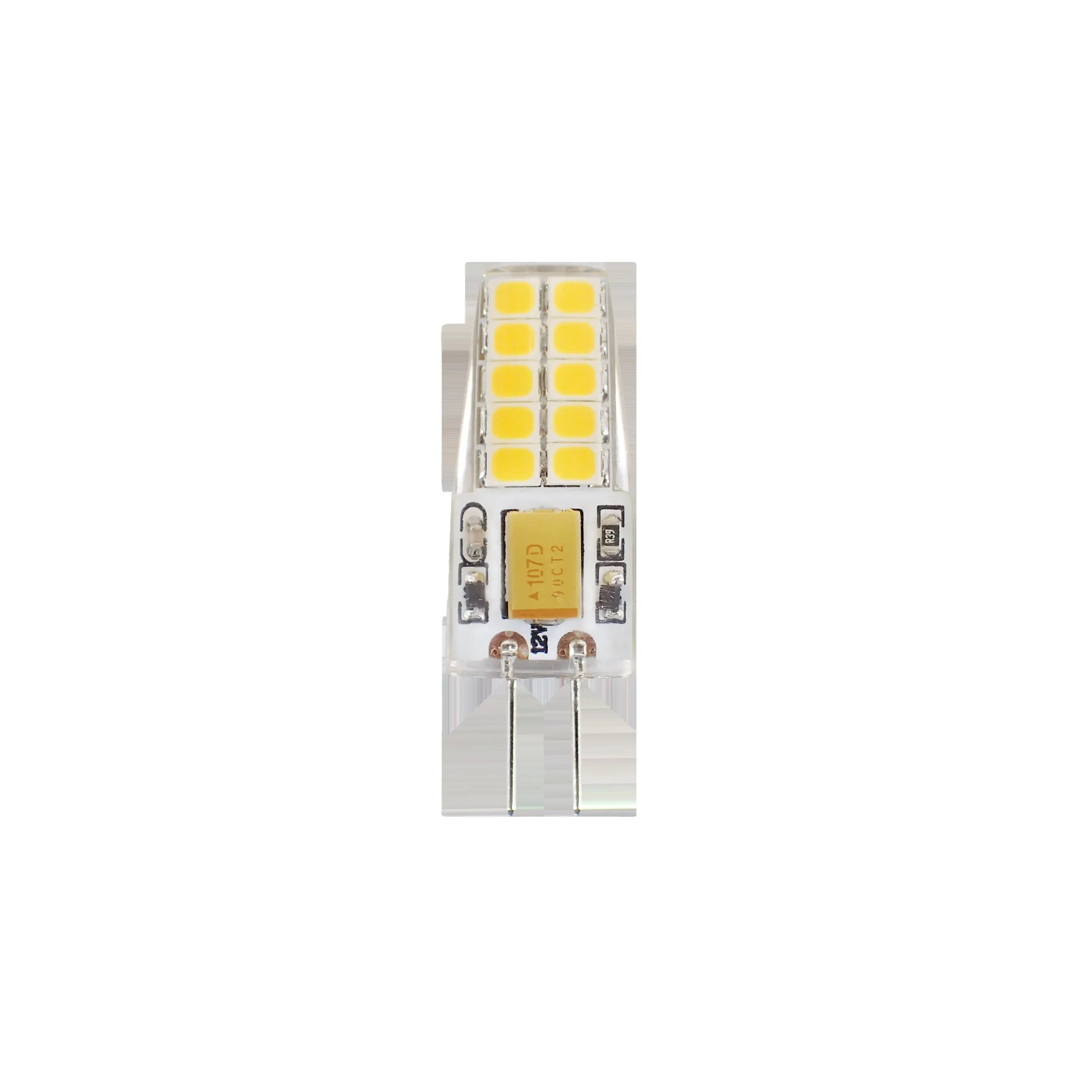 G4 serisi LED SMD ampul silikon plastik kabuk temizle buzlu AC DC 12V 2835 cips Ra80 2700K 6500K 2W 2.5W 180lm 230lm