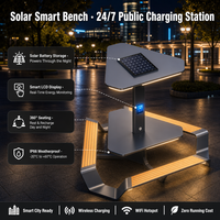 Banc solaire intelligent OEM avec charge USB et sans fil, siège extérieur en acier inoxydable pour campus et parc