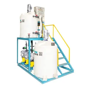 Flocculant powder dosing controller device system machine